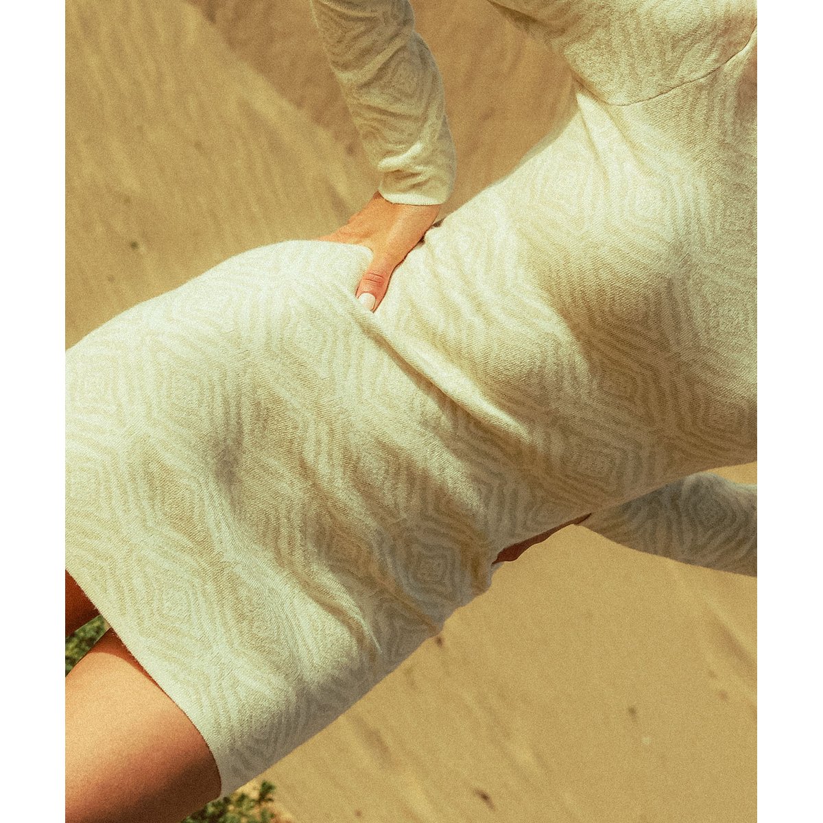 Robe moulante mi-longue ILLUSION ivory, OXBOW
