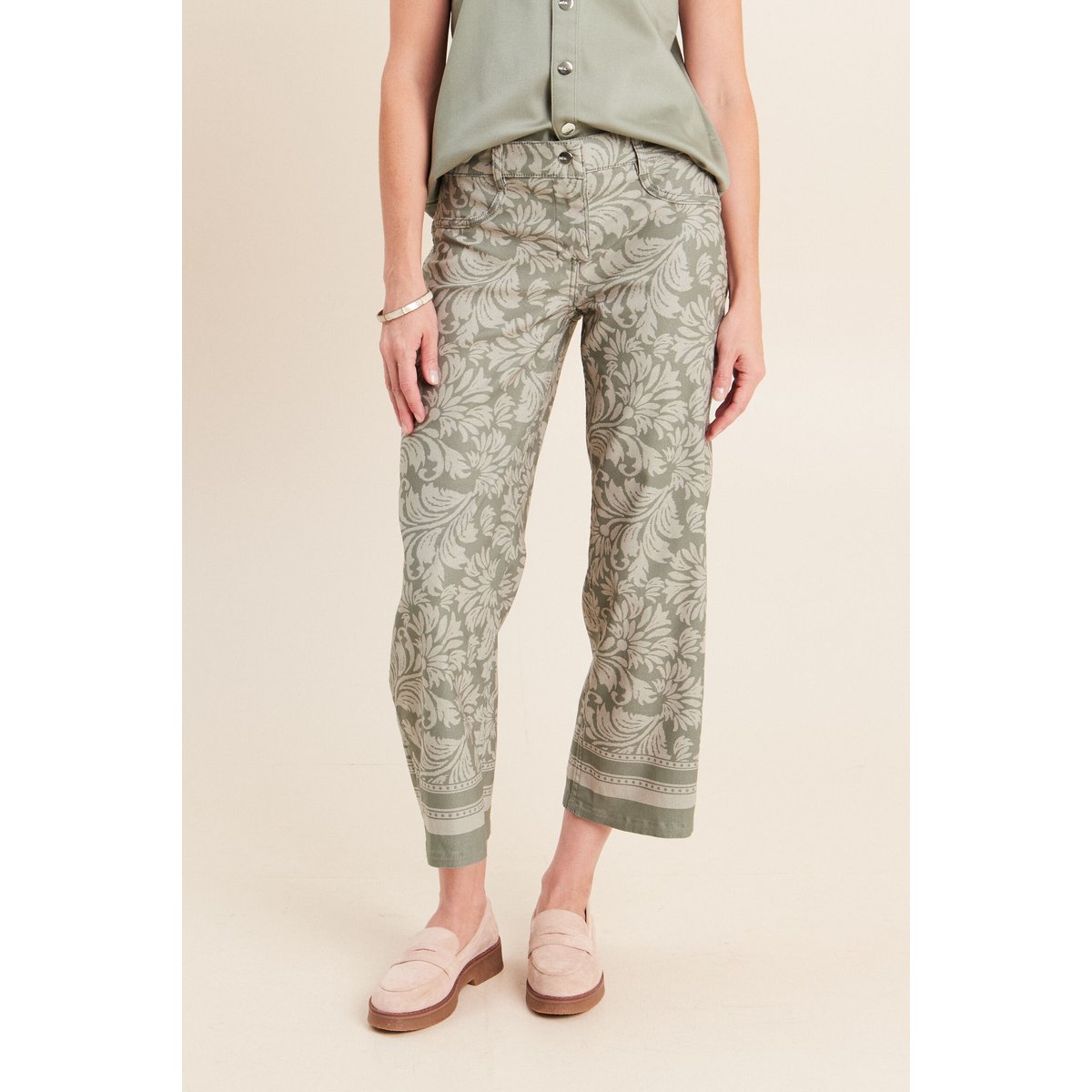 Pantalon droit 7/8ème taille basculée gris, BREAL