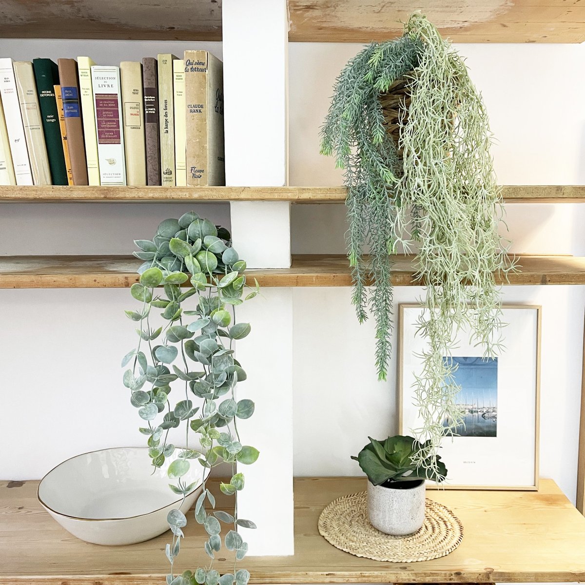 Chute plante artificielle 85cm lot de 2 vert, LIGNE DECO
