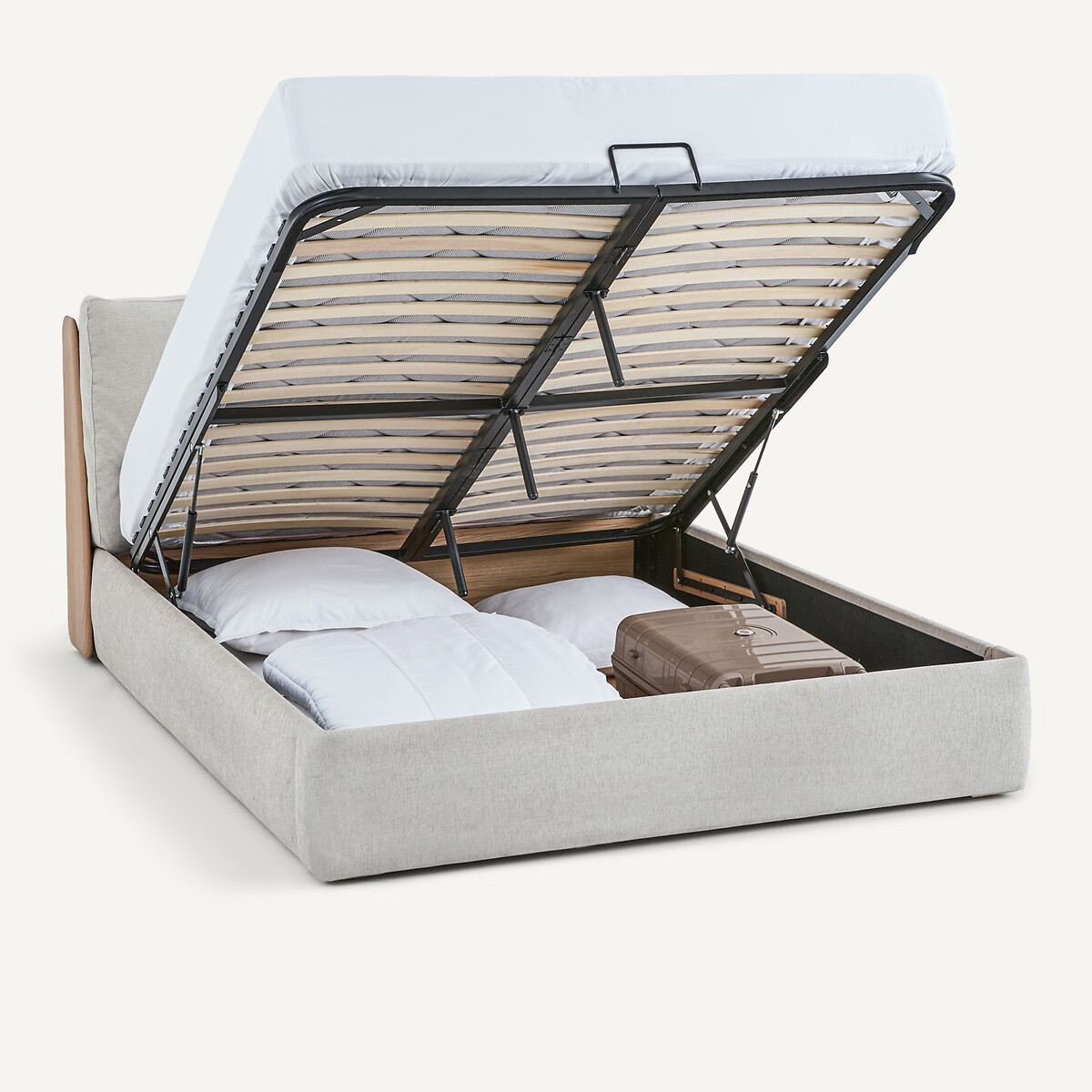 Doppelbett ILOSS mit Bettkasten, mit aufklappbarem Lattenrost, Eiche und Furnier natureicheholz, AM.PM