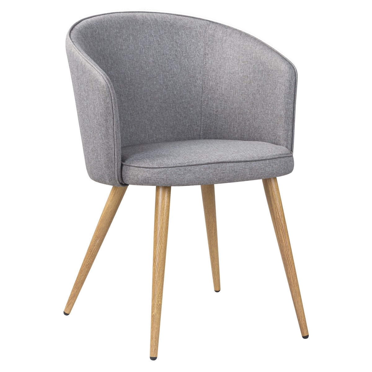Lot de 2 chaises en tissu et pieds en métal - CHIARA gris clair, MAISON PAVANE