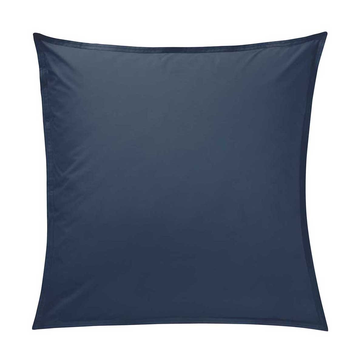 Taie d'oreiller bicolore en percale de coton, RENDEZ-VOUS OLYMPE bleu, ESSIX