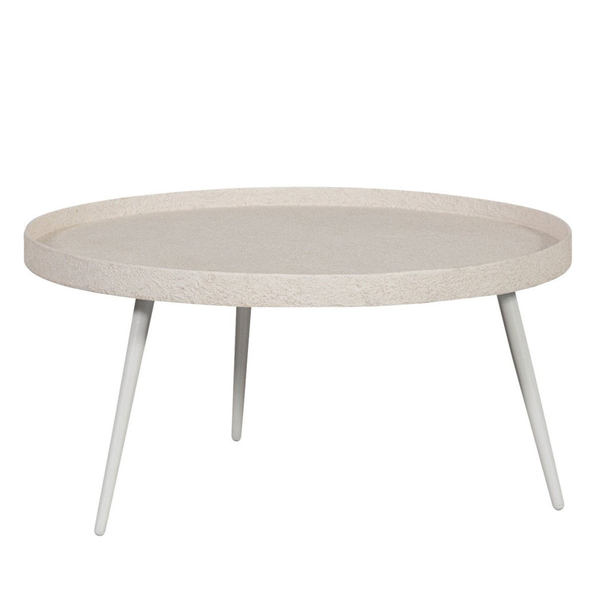 Table basse ronde en métal  76cm- BOUNDS beige, WOOOD