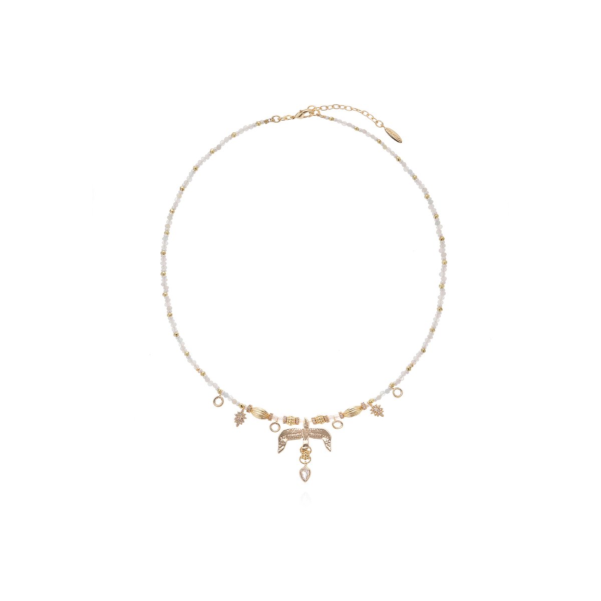 Collier de perles avec pendentif aigle GALLICA blanc, HIPANEMA