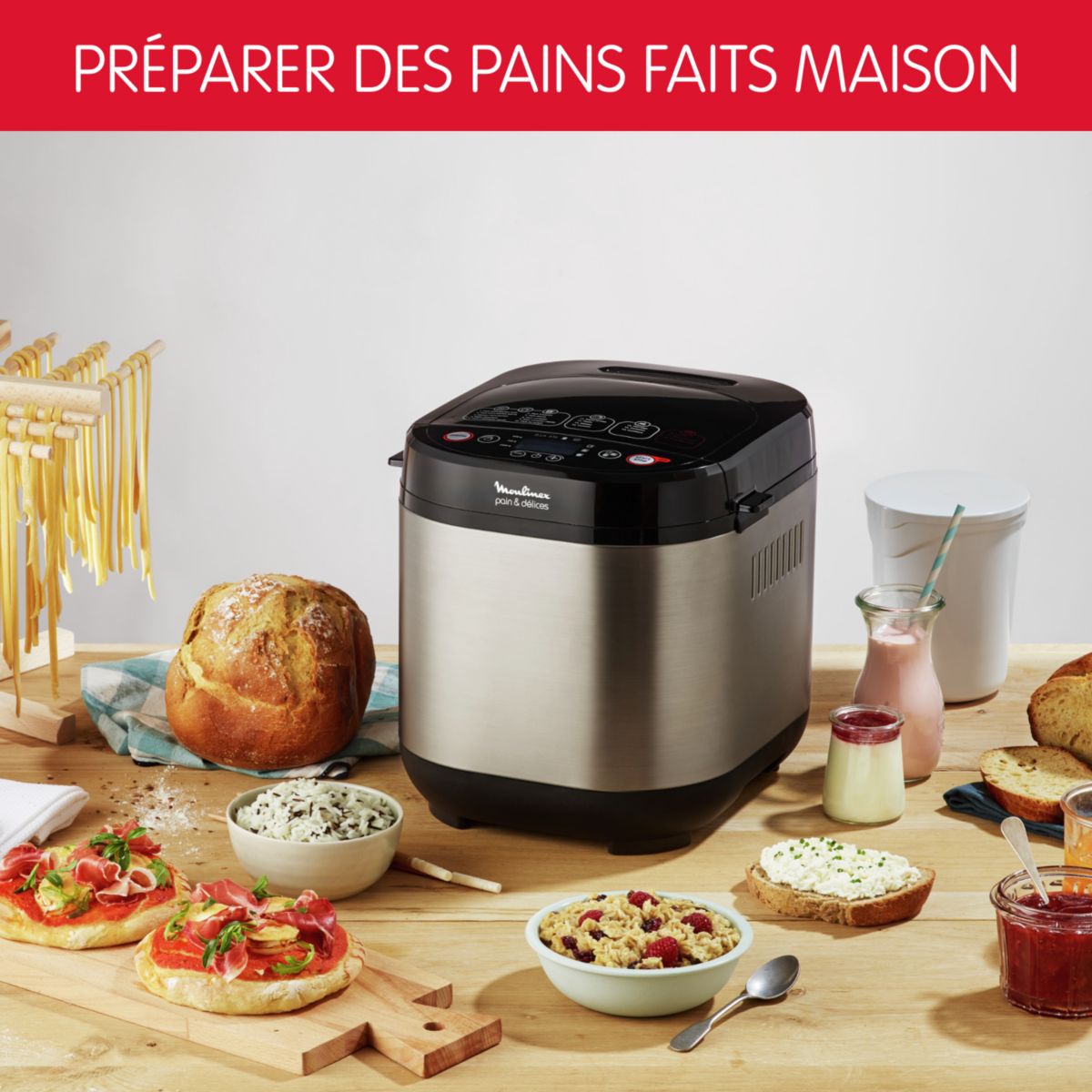 Machine À Pain & Délices 1 Kg Ow240e30 inox, MOULINEX