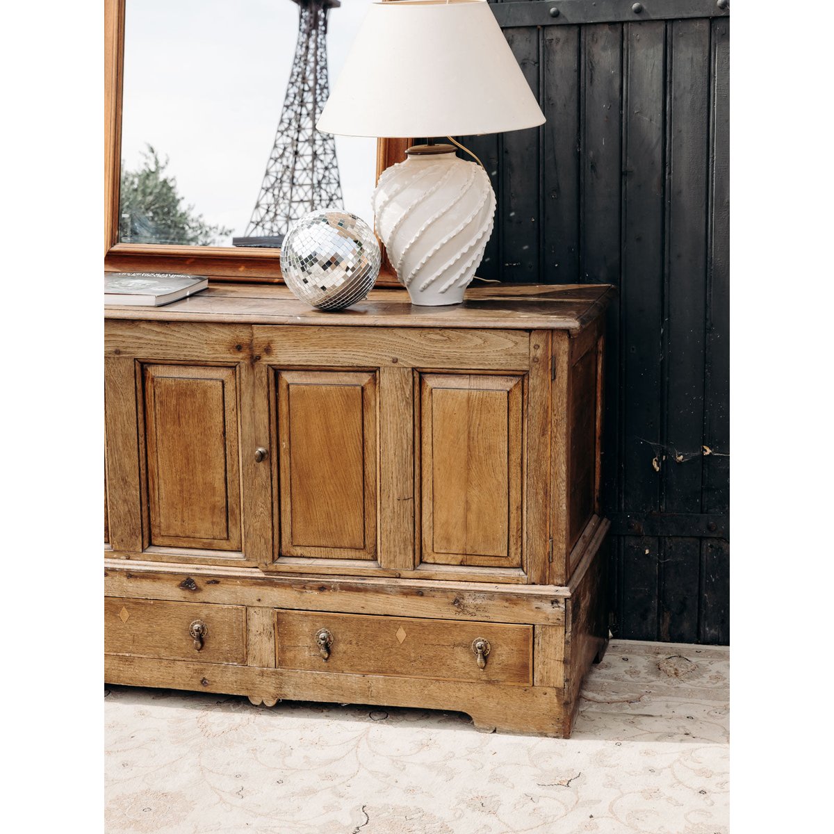 Buffet rustique massif Gilbert N°1696 - Bon état bois foncé, DEBONGOUT