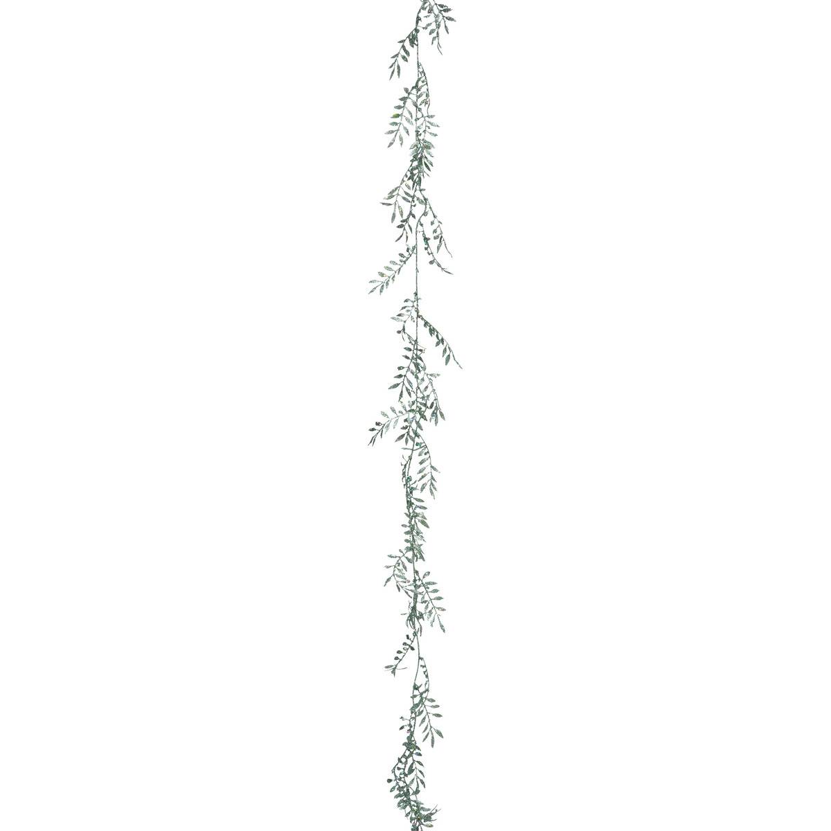 Guirlande feuilles 1,80m plastique vert vert, ATMOSPHERA