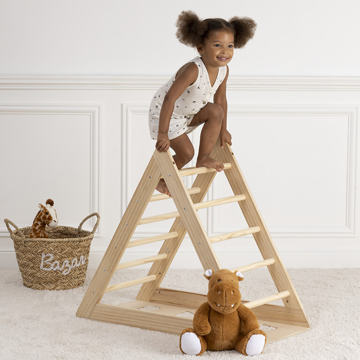 Triangle d'escalade enfant MONTI beige, ATMOSPHERA FOR KIDS
