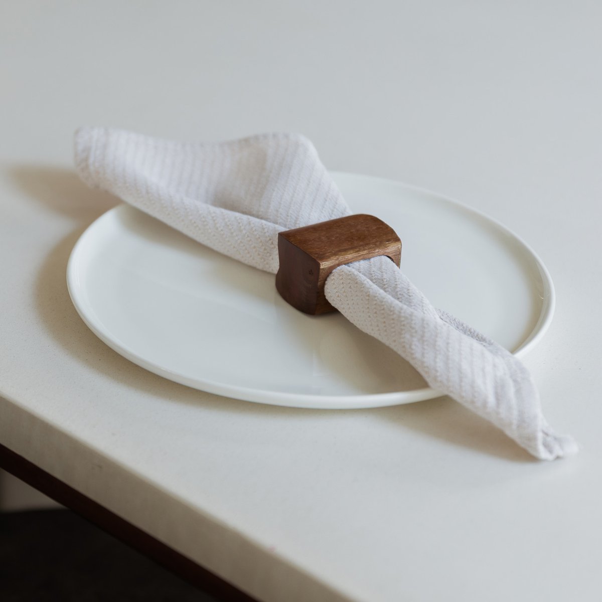 Lot de 4 Rond De Serviette MOKU marron, SP COLLECTION