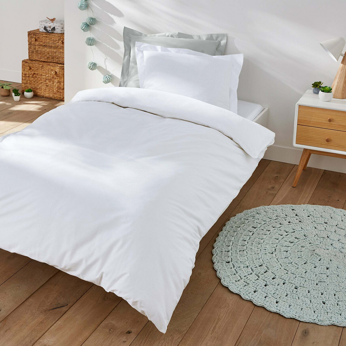 Drap housse enfant en coton bio, Scenario blanc, LA REDOUTE INTERIEURS