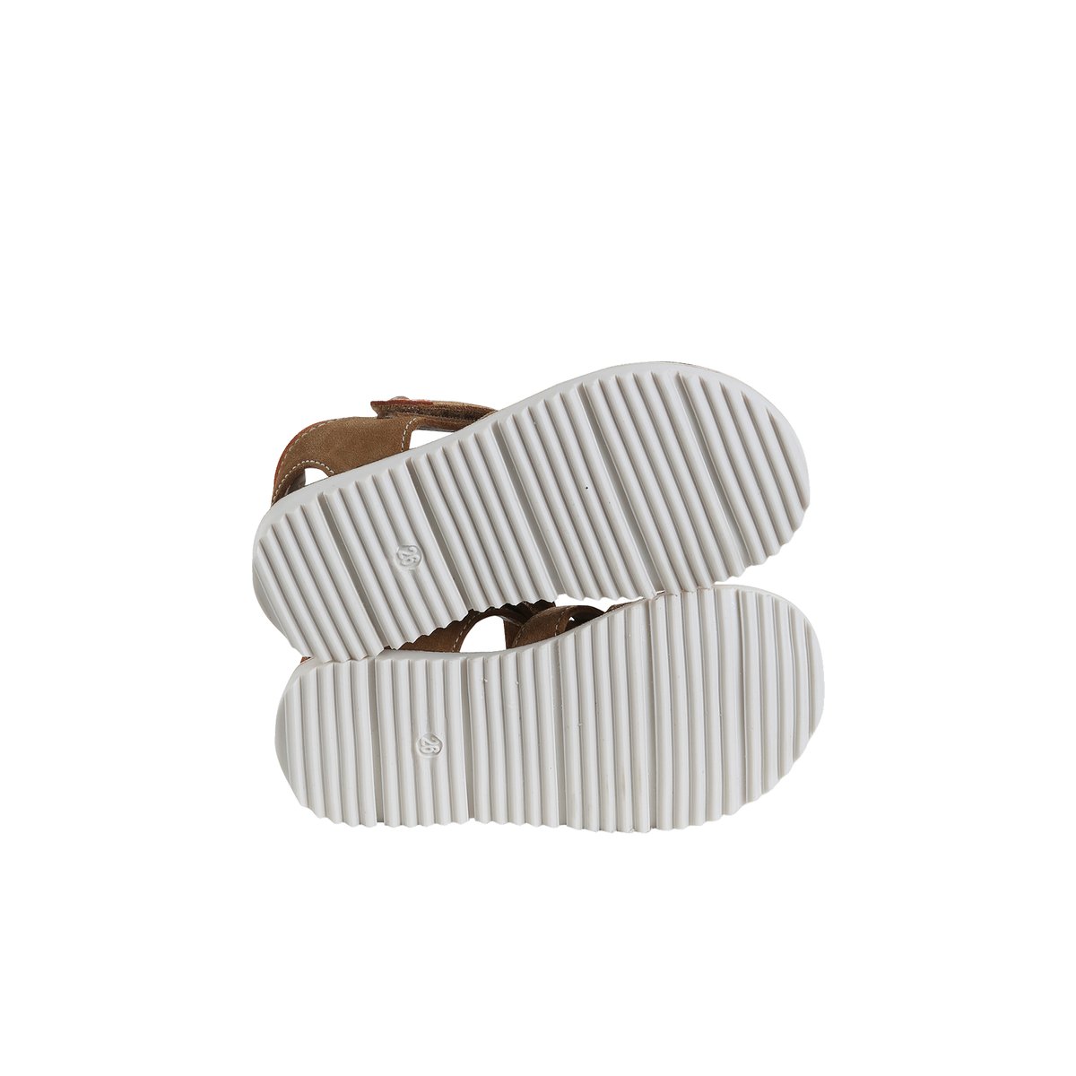 Sandales scratchées cuir collection maternelle camel, VERTBAUDET