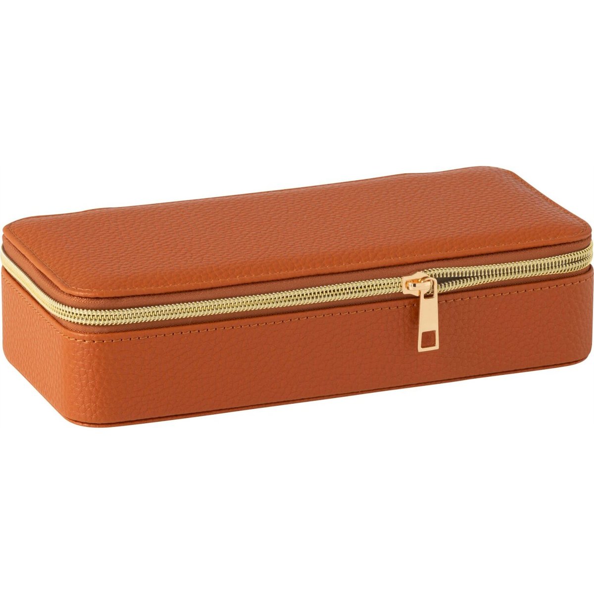 Boîte à bijoux rectangulaire avec miroir cognac, RECOLLECTION