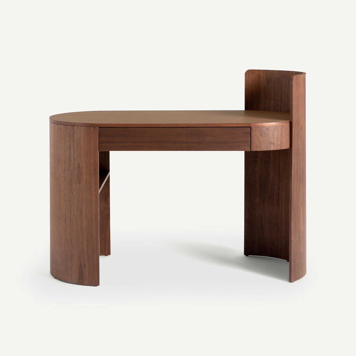Bureau en plaqué noyer et cuir, Abbas noyer, AM.PM