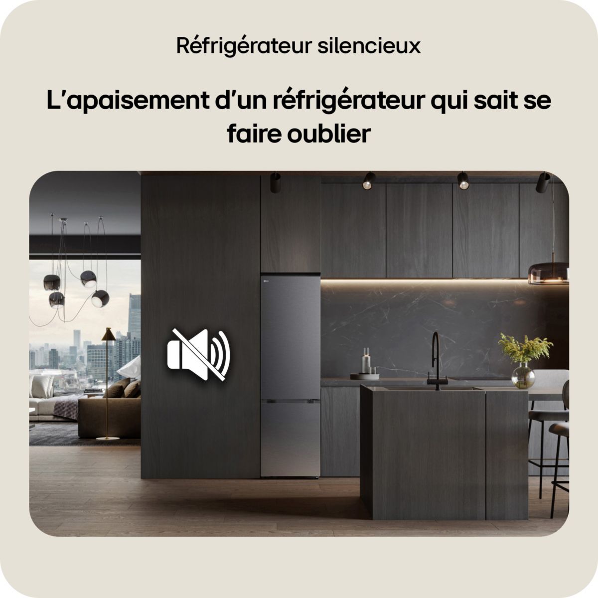 Réfrigérateur combiné GBBS726AMB couleur unique, LG