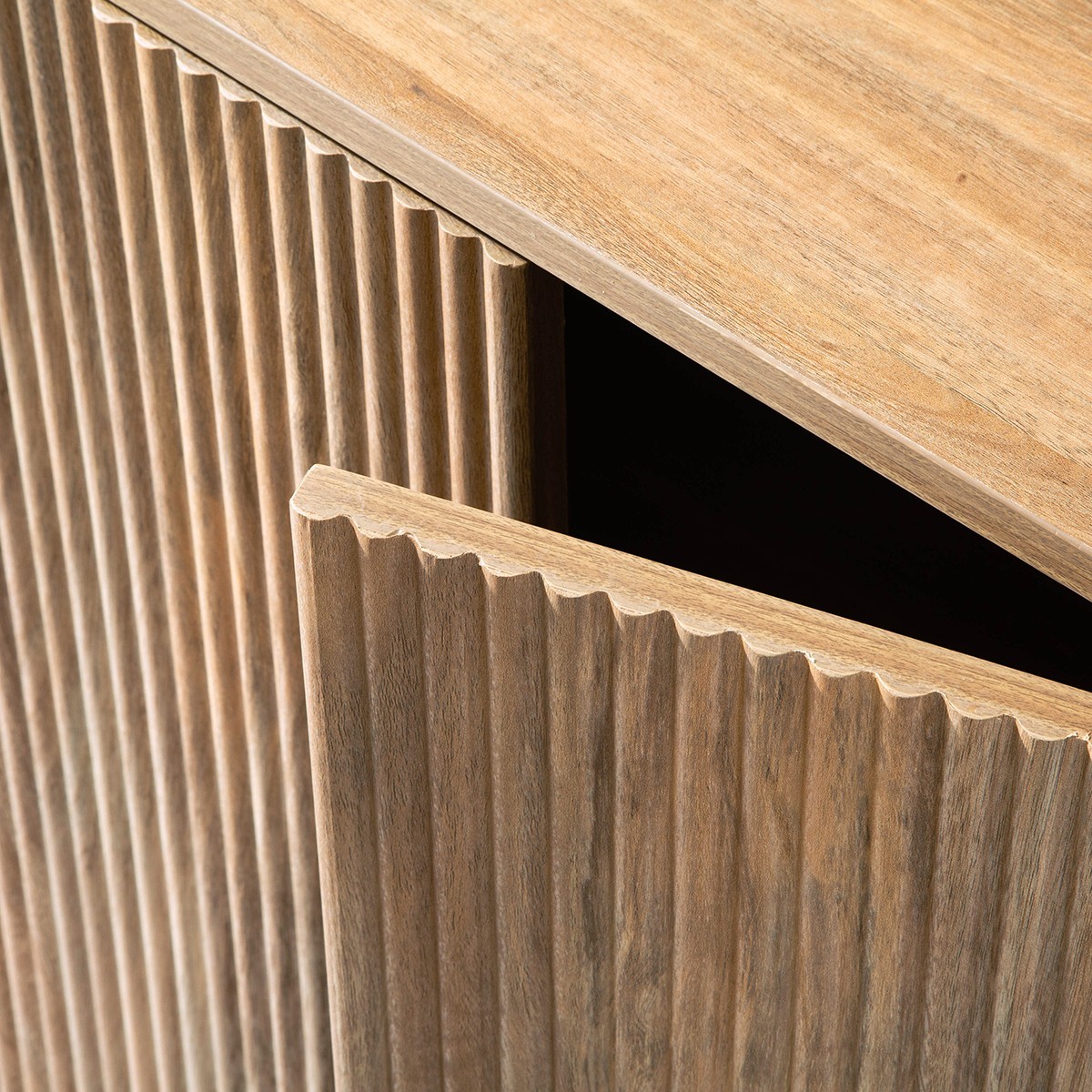 Buffet 4 portes effet chêne - ACHILLE bois clair, CALICOSY