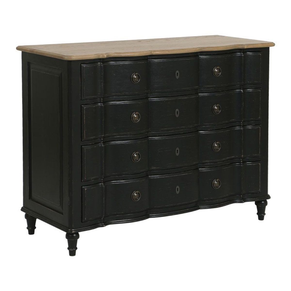 Commode 4 tiroirs - MANOIR noir, INTERIOR'S