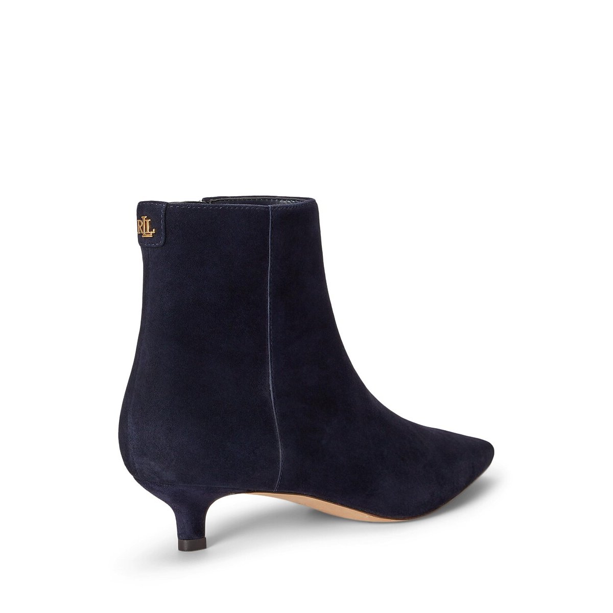 Spitz zulaufende Kittenheel-Stiefeletten aus Wildleder, FRANCESCA marine, LAUREN RALPH LAUREN