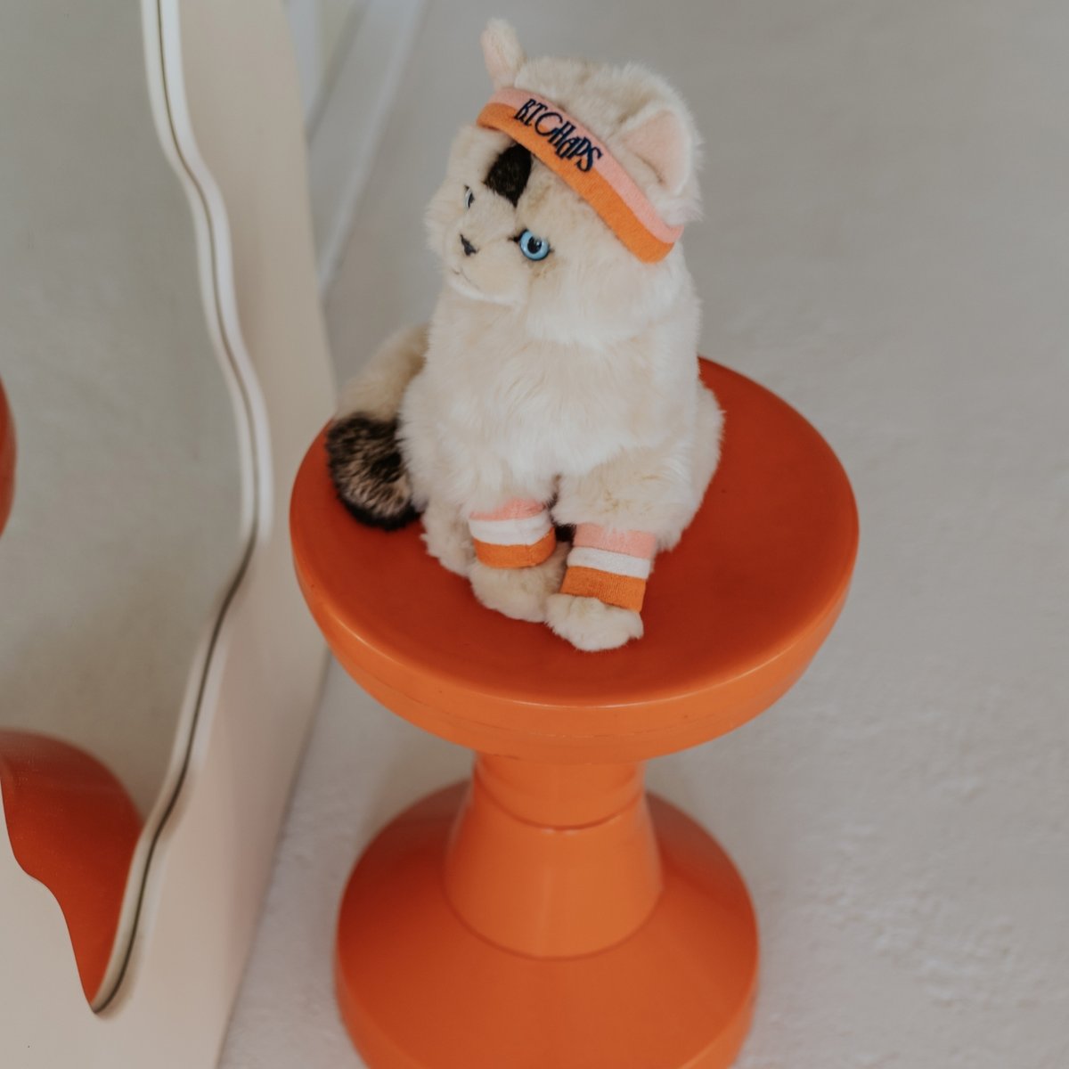 Peluche ecru, orange, rose, BT CHAPS