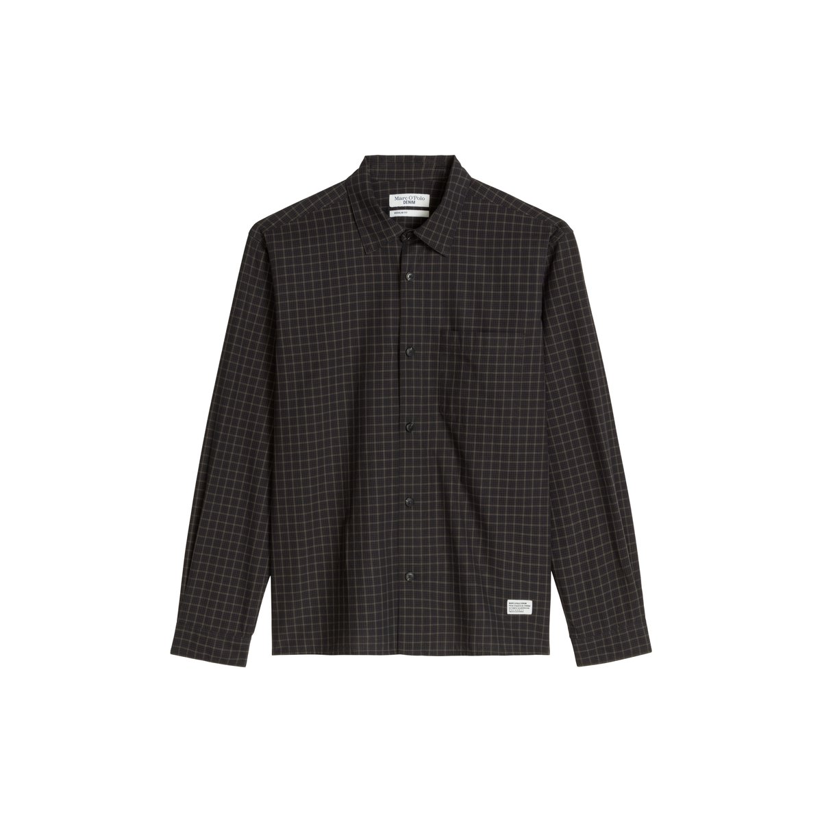 Chemise coupe classique en popeline de coton bio à carreaux bleu, MARC O’POLO DENIM