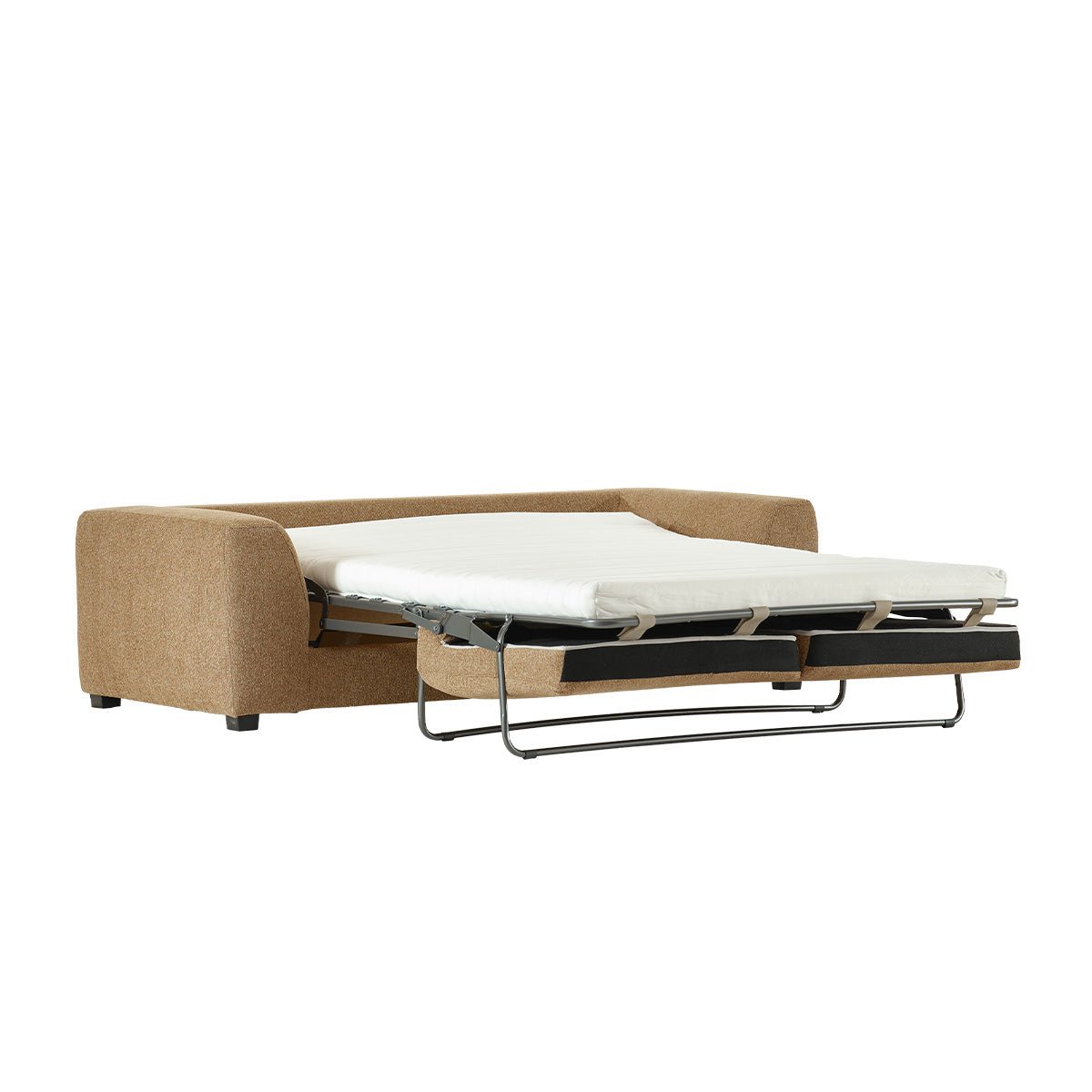 Canapé convertible 3 places en tissu texturé EDMOND marron clair chiné, BERAH GETAH