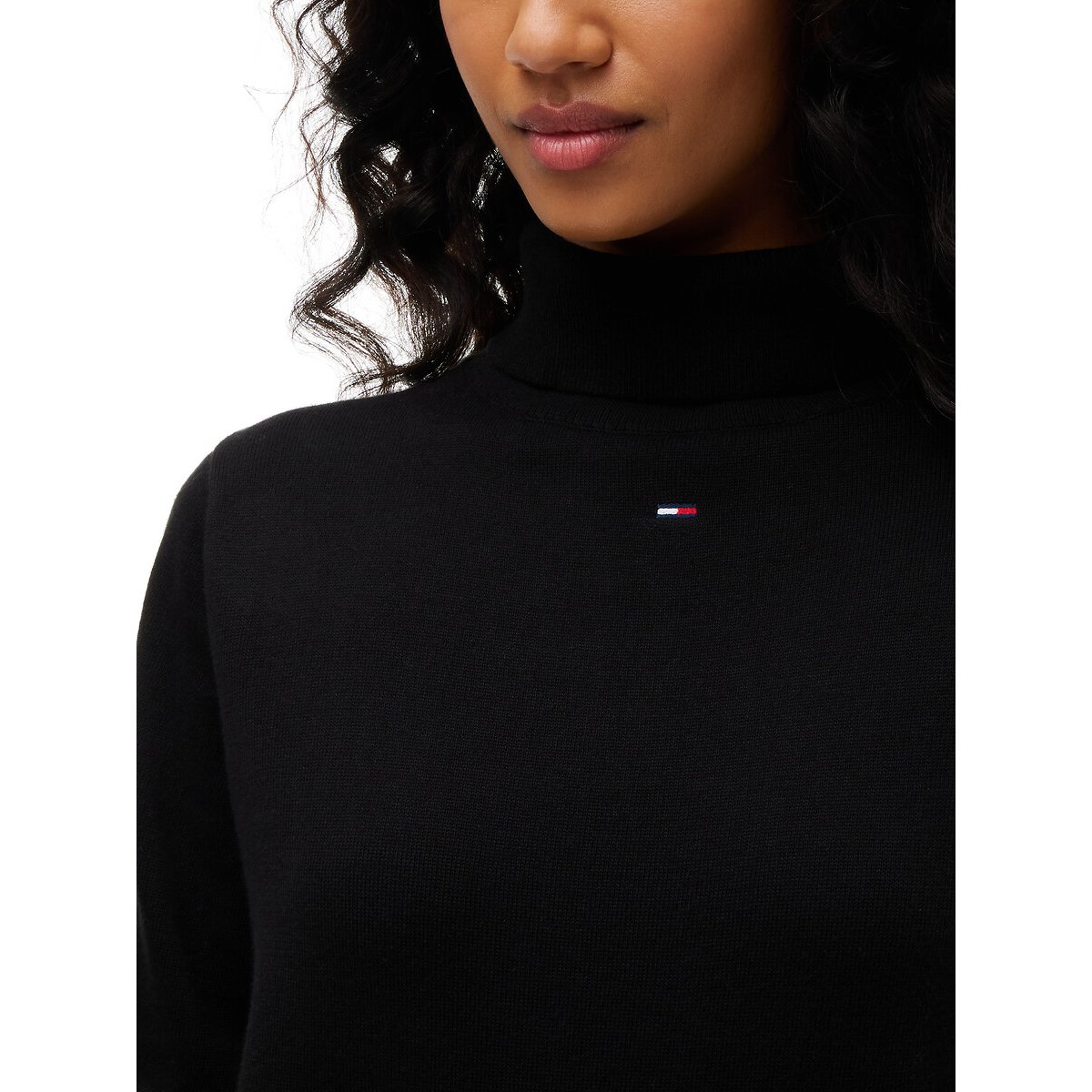Abito in maglia a collo alto con maniche lunghe nero , TOMMY JEANS