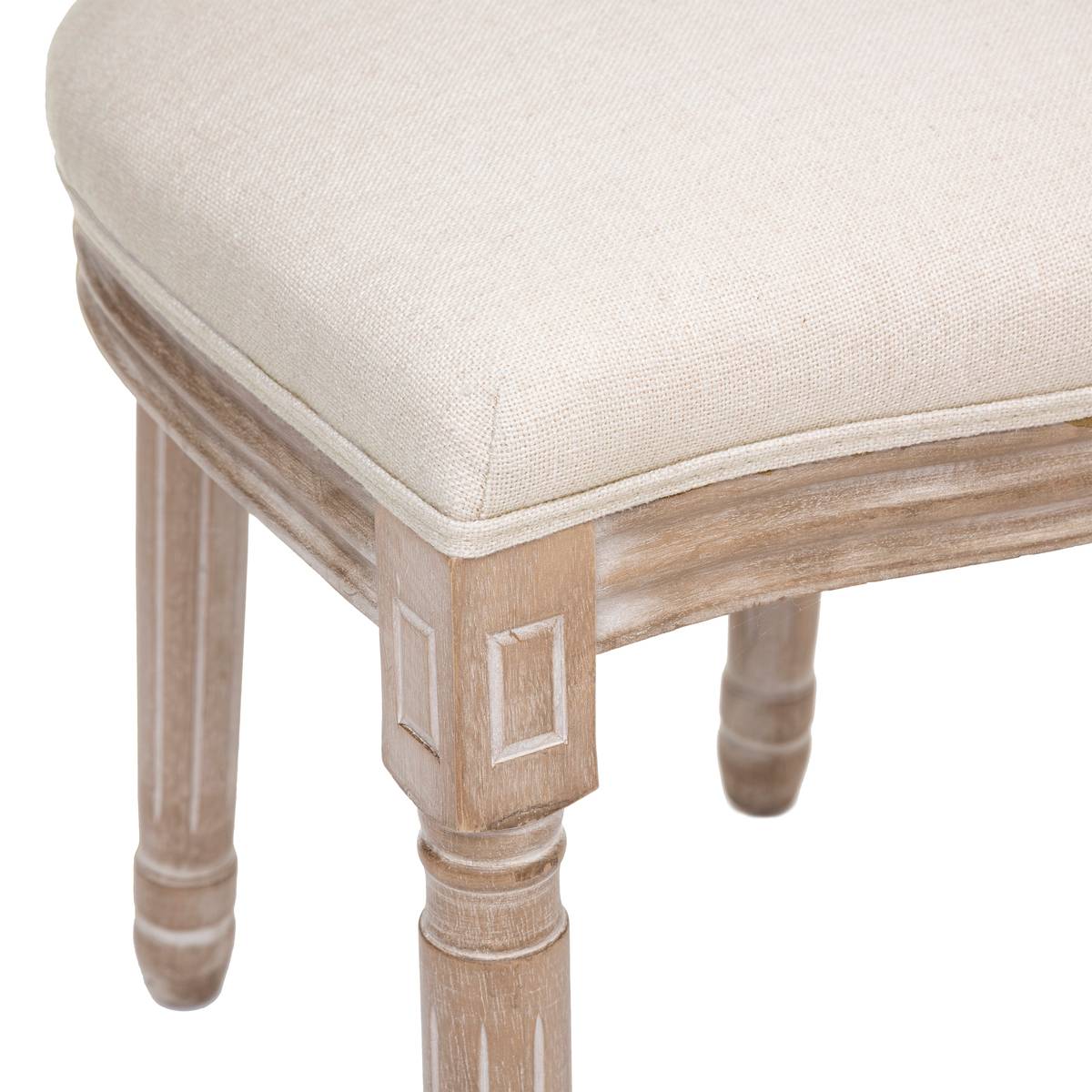 Chaise en tissu structure bouleau CLÉON beige, ATMOSPHERA