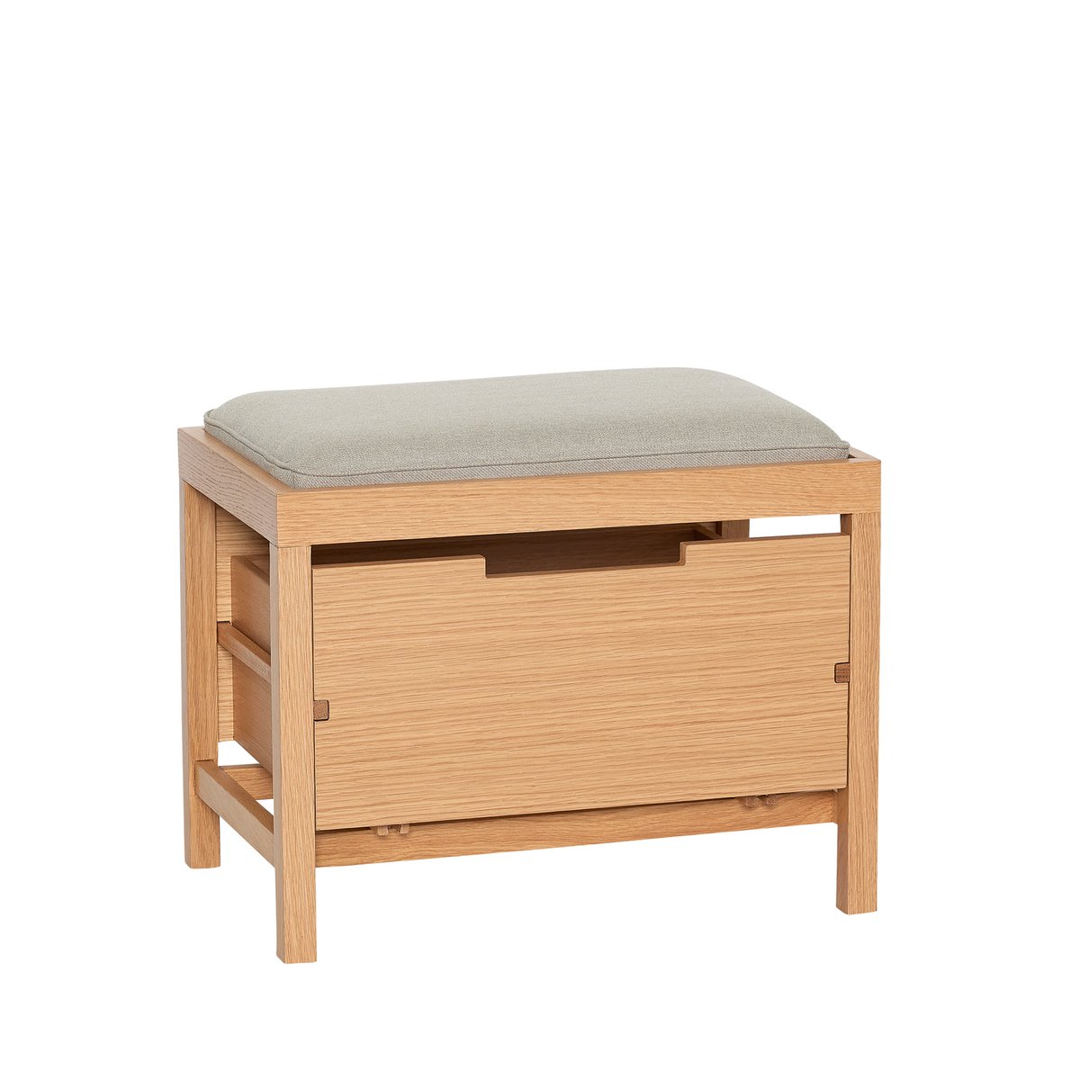 Banc en placage de chêne, bois de chêne et polyester BIFI. sable/naturel, HUBSCH