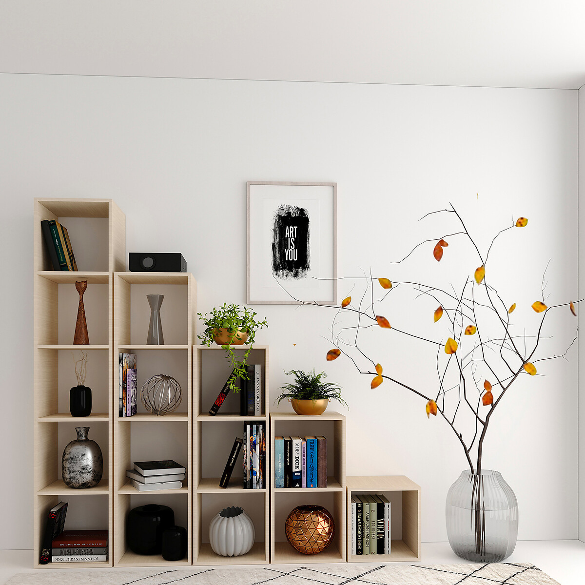 Regal aus Kiefermassivholz - Germain 3X1 beige, EUROPE & NATURE
