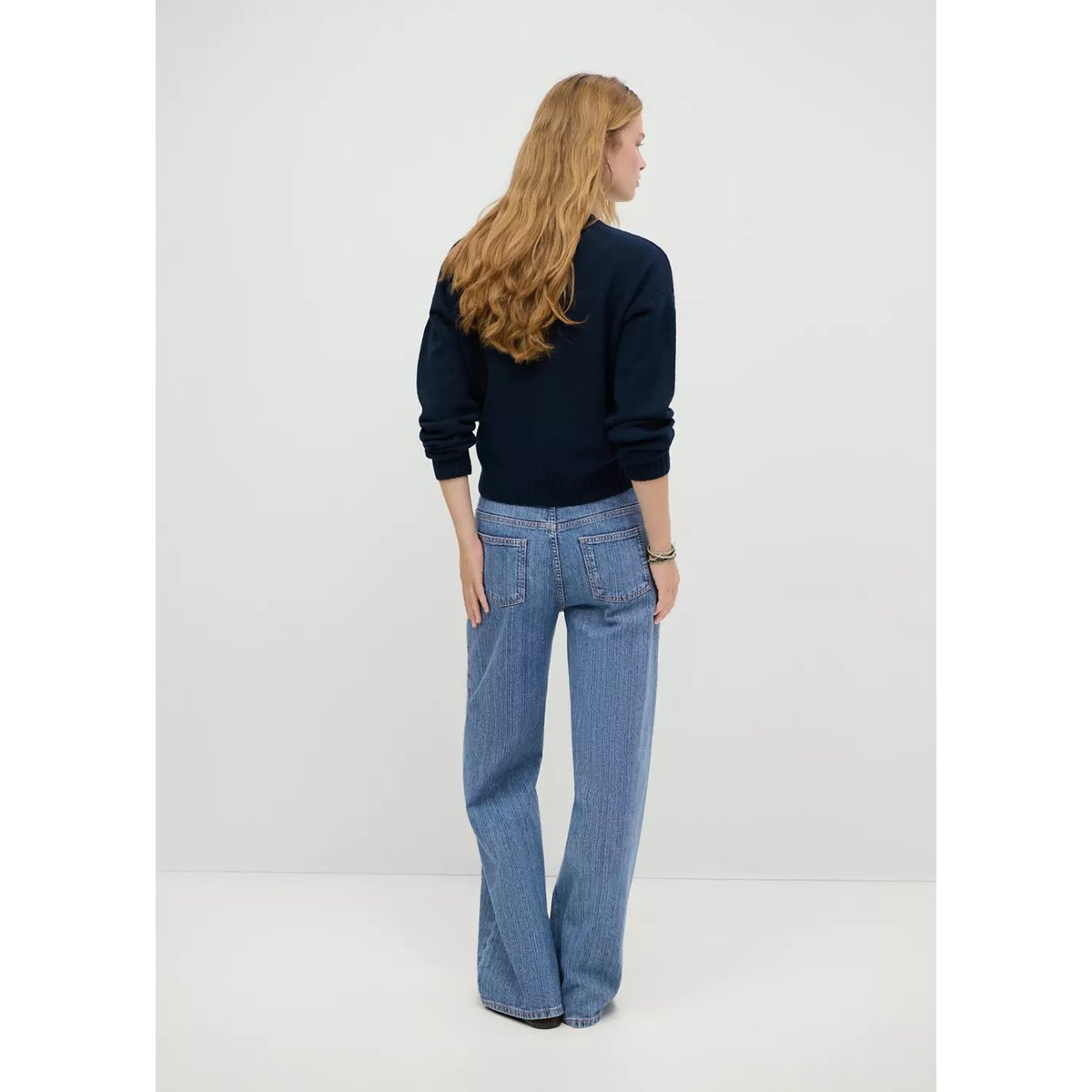 Jean low waist wide leg bleu moyen, MANGO TEEN