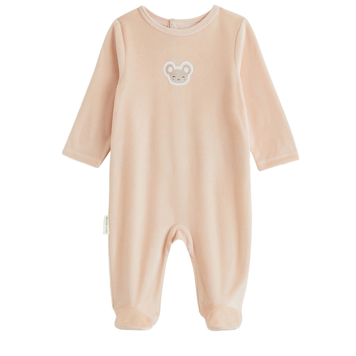Lot de 2 pyjamas bébé en velours rose, PETIT BEGUIN