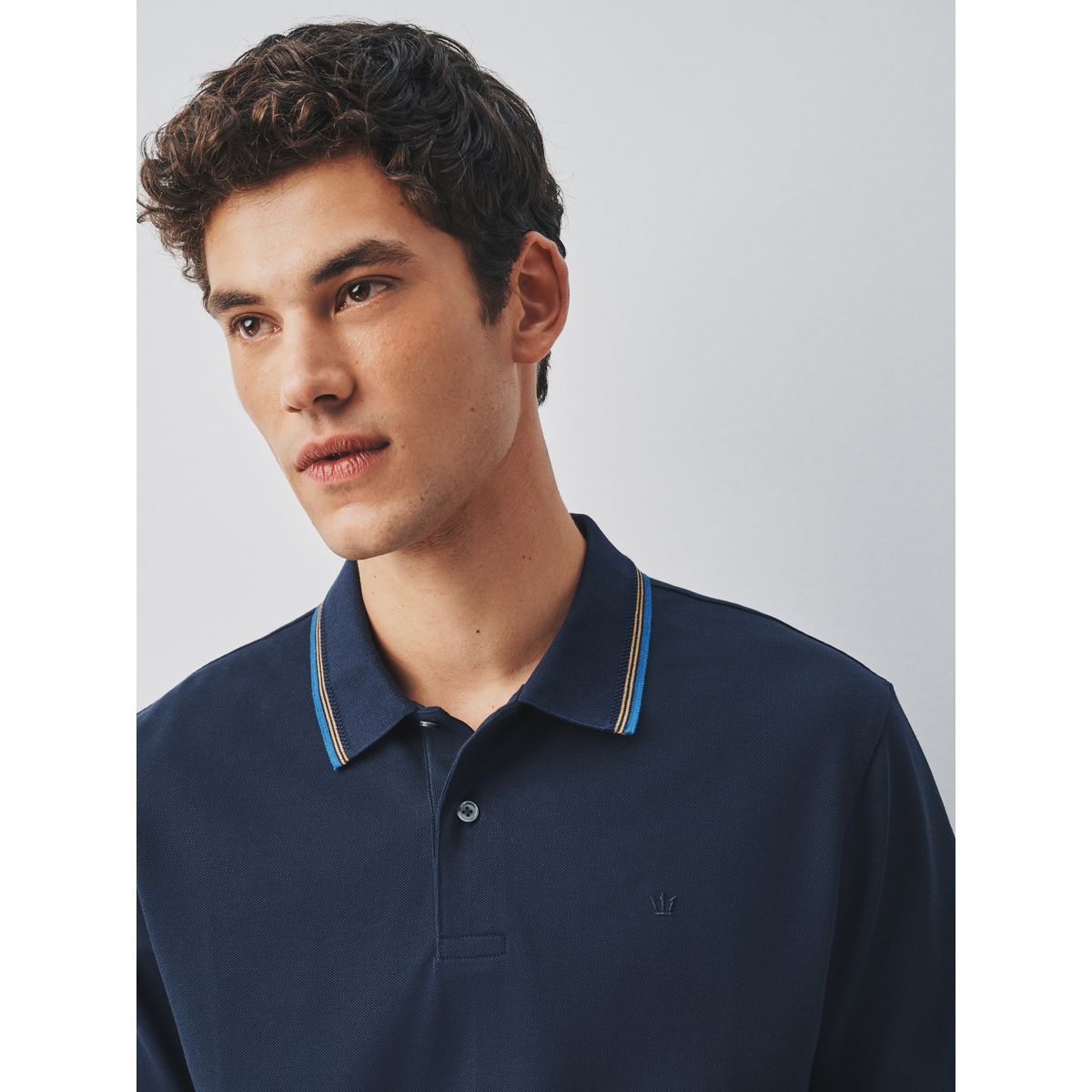 Polo manches courtes à liserés bleu marine, NEXT