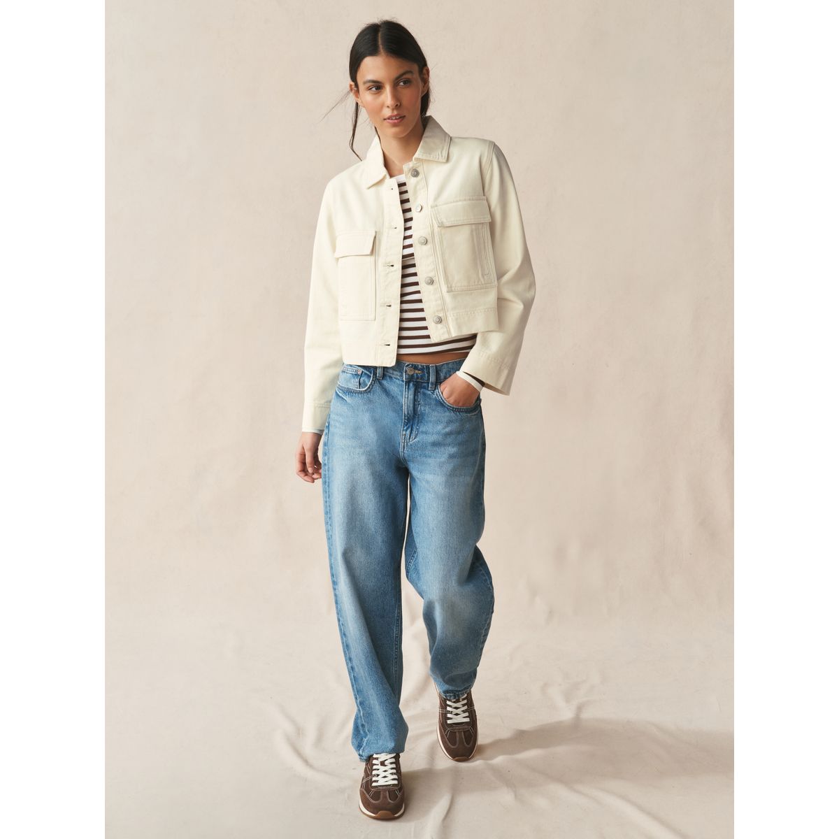 Veste en coton à 2 poches écru, NEXT