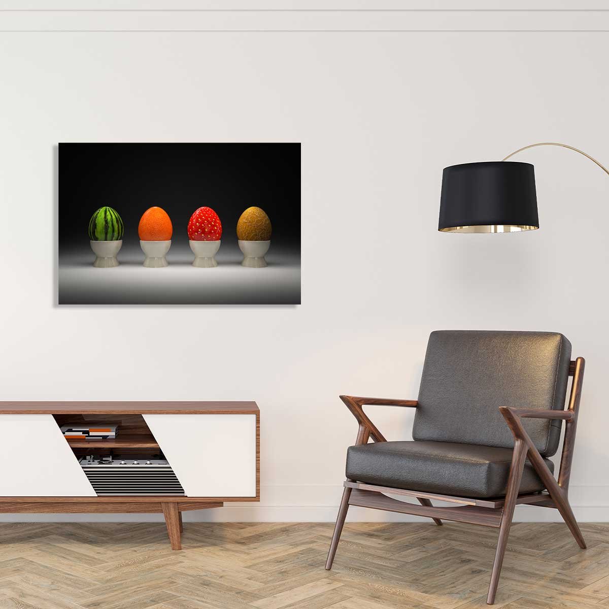Tableau les quatre fruits tableau alu dibond, HEXOA