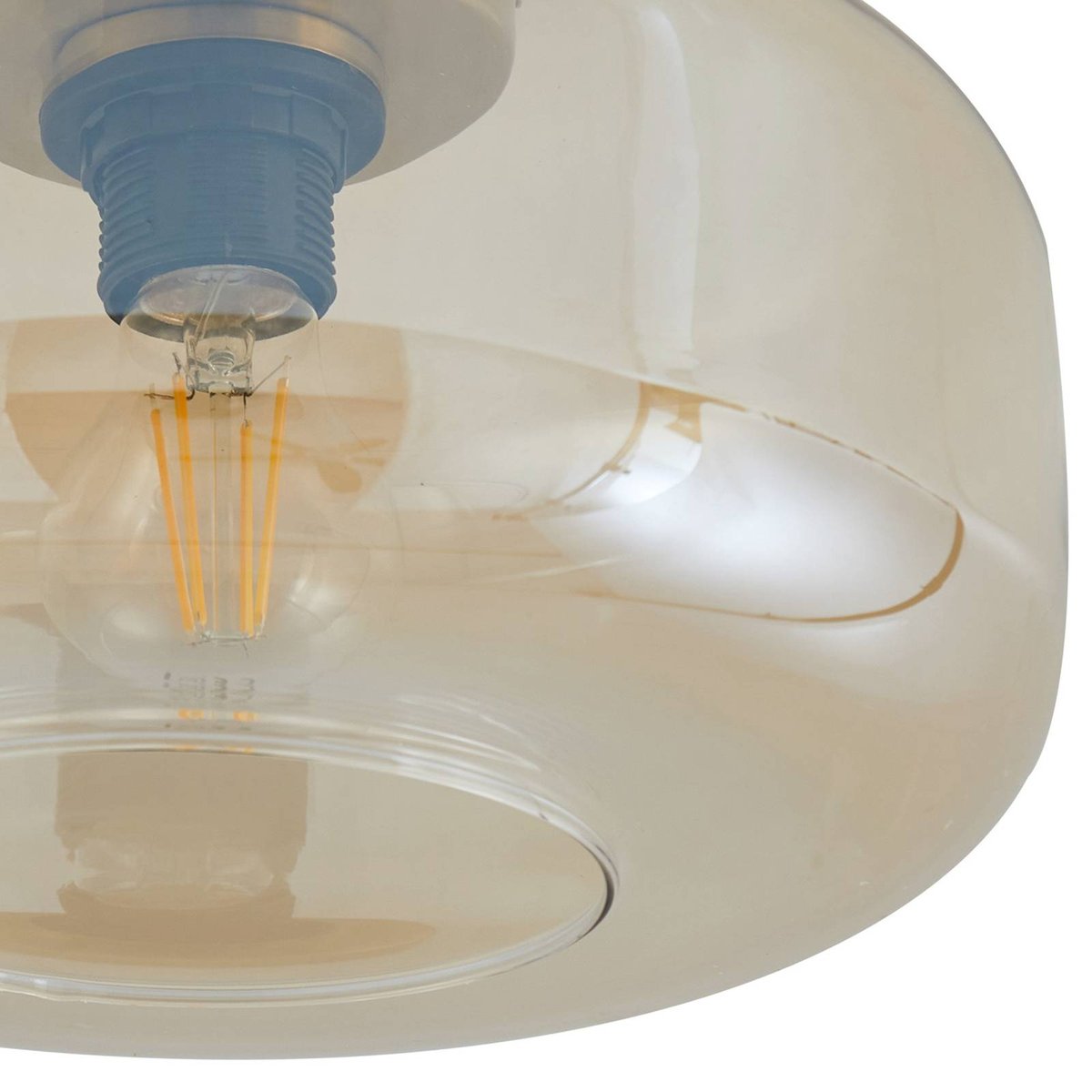 Plafonnier en verre, Hildur ambre, laiton, LINDBY