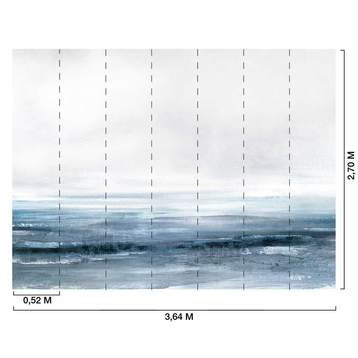 Papier peint horizon bleu intissé, HEXOA
