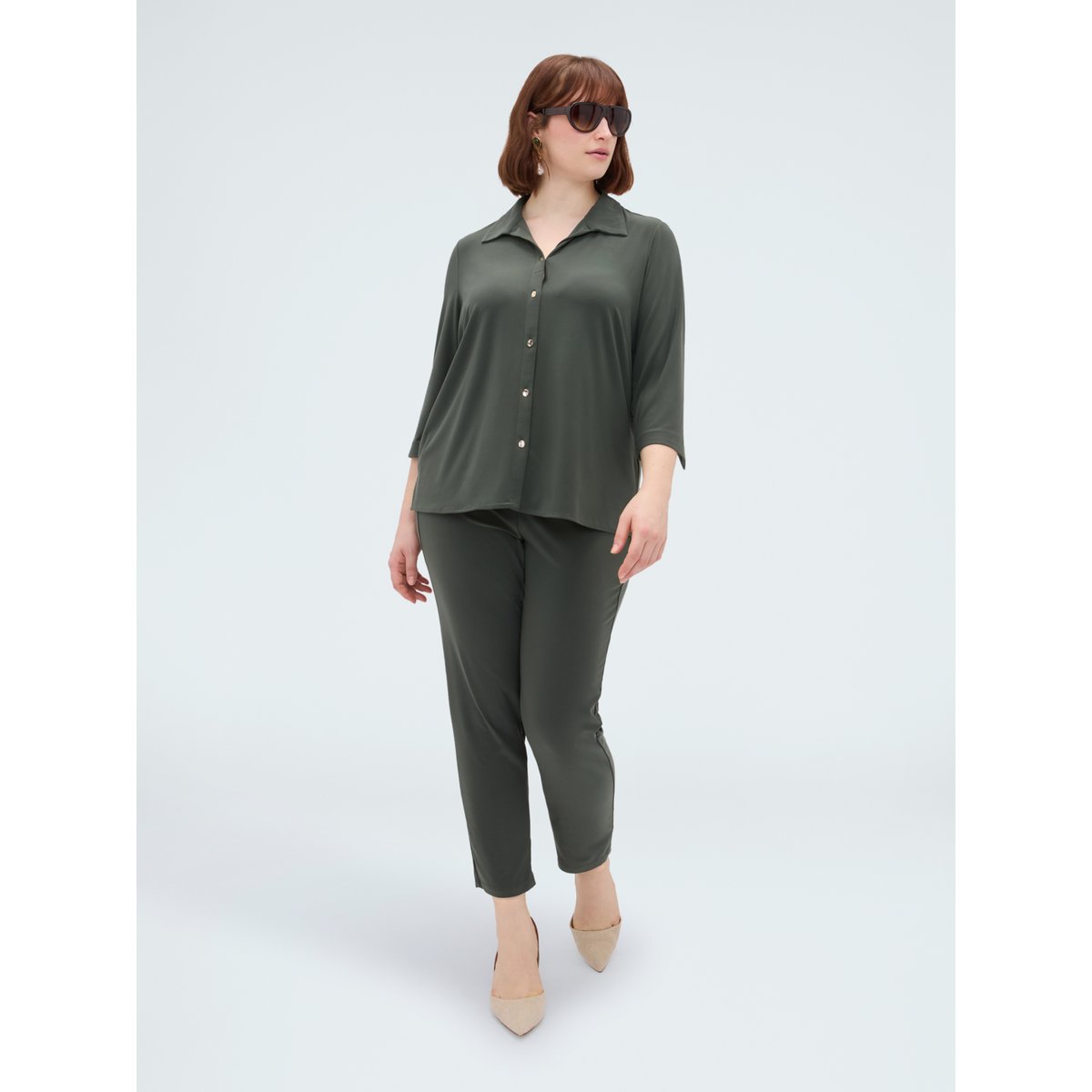 Chemise avec col verde militare, FIORELLA RUBINO