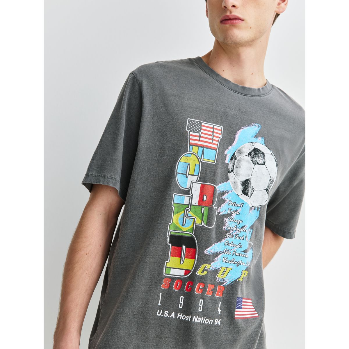 T-shirt décontracté coupe du monde football toffs gris, NEXT