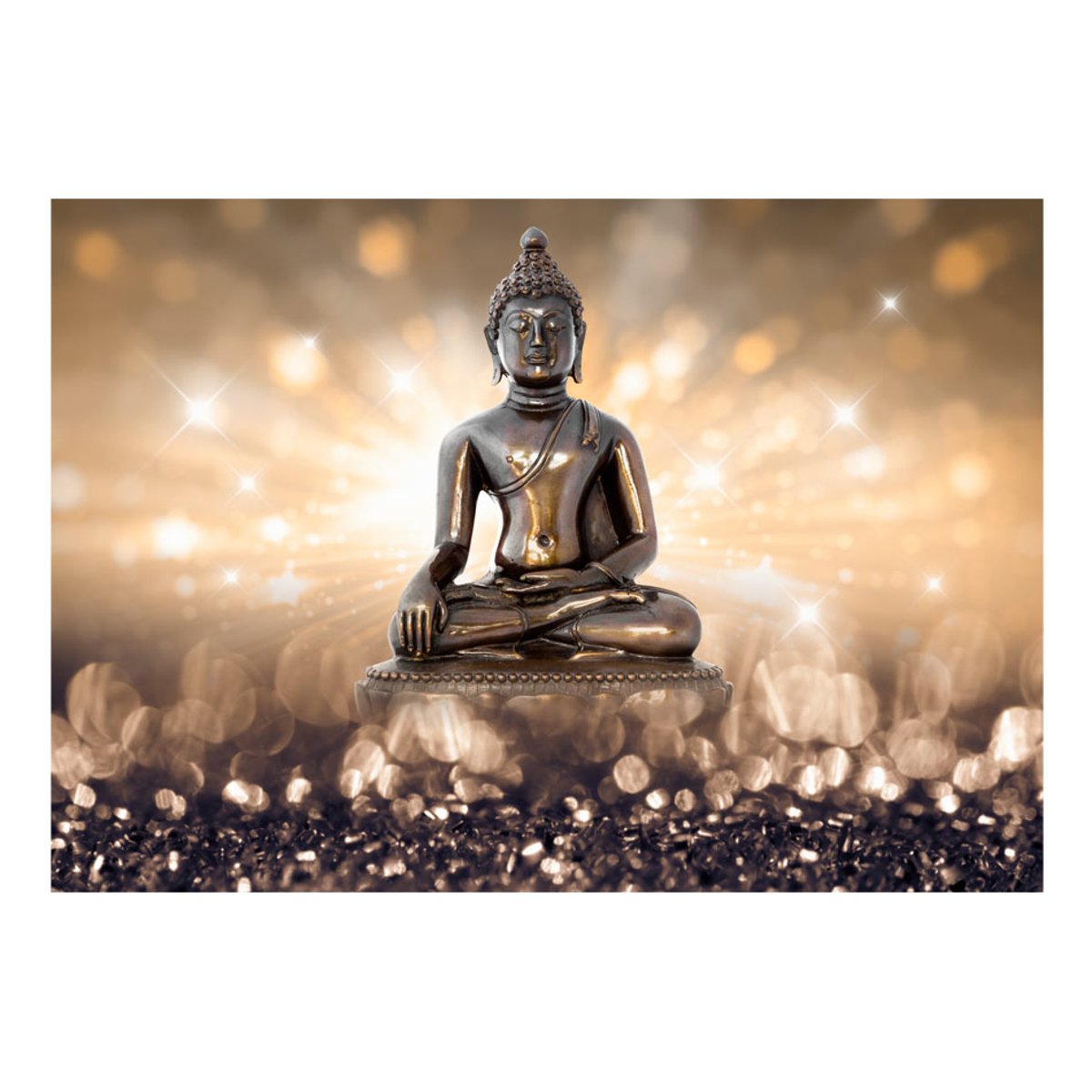 Papier peint intissé panoramique Orient Golden Enlightenment gris / argent, EDEN