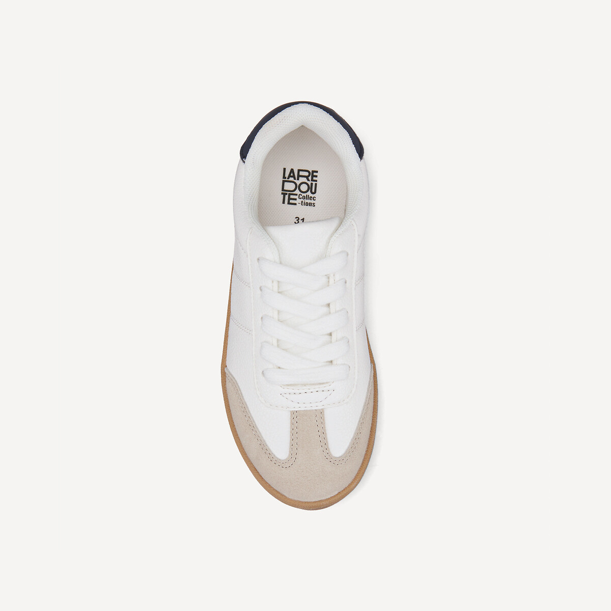 Kids Retro Dual Fabric Trainers white, LA REDOUTE COLLECTIONS