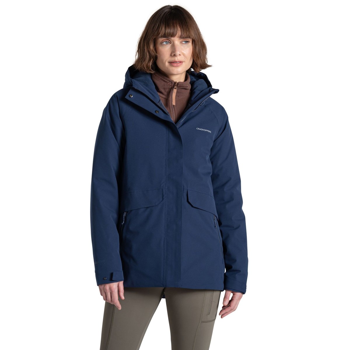 Veste imperméable thermique à capuche CALDBECK bleu marine, CRAGHOPPERS