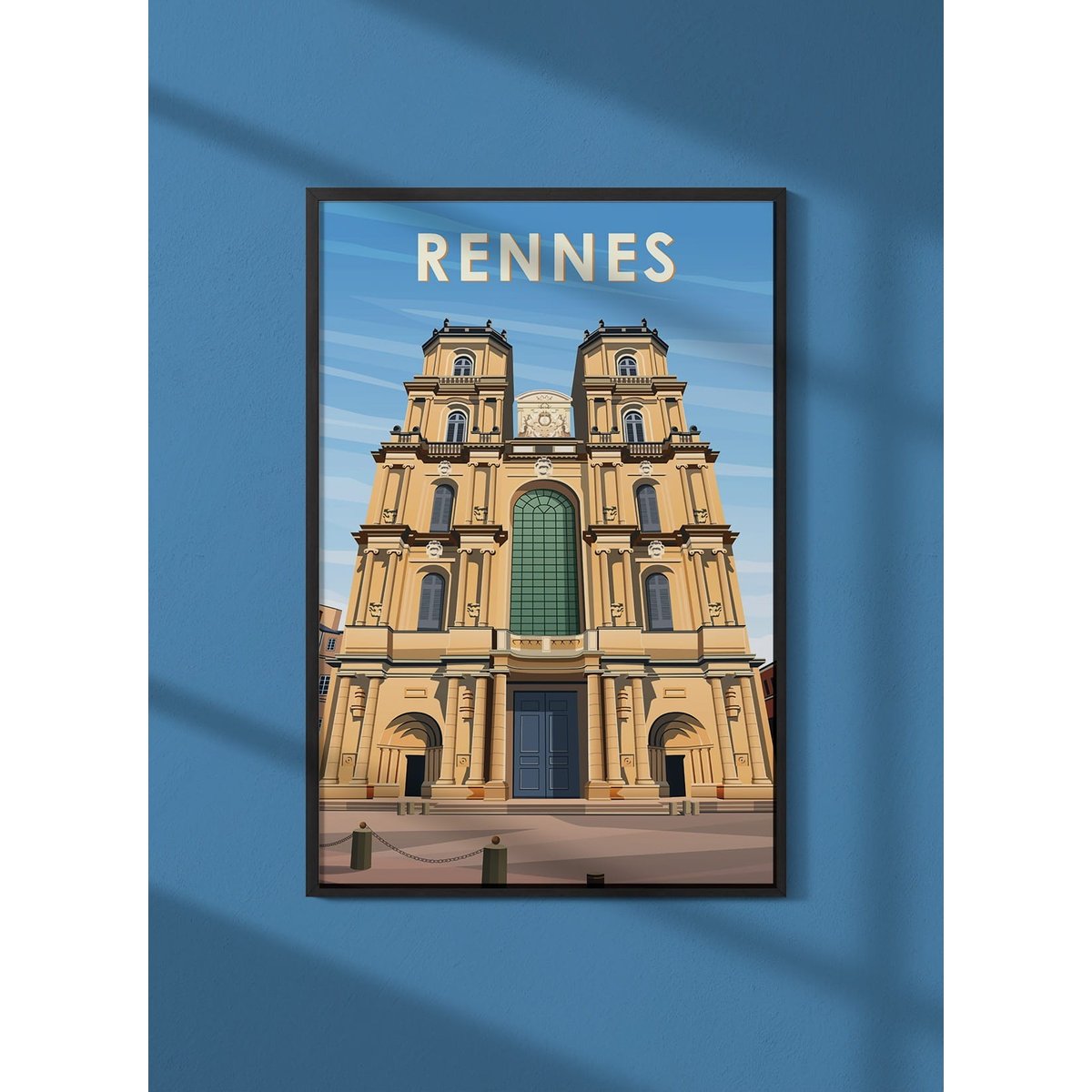 Affiche ville Rennes 3 Cathédrale Saint-Pierre blanc, L'AFFICHERIE