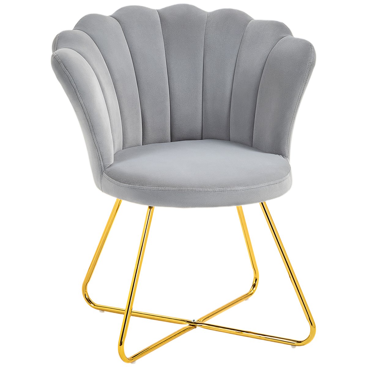 Accent Chair Polyester Gris gris, or, HOMCOM