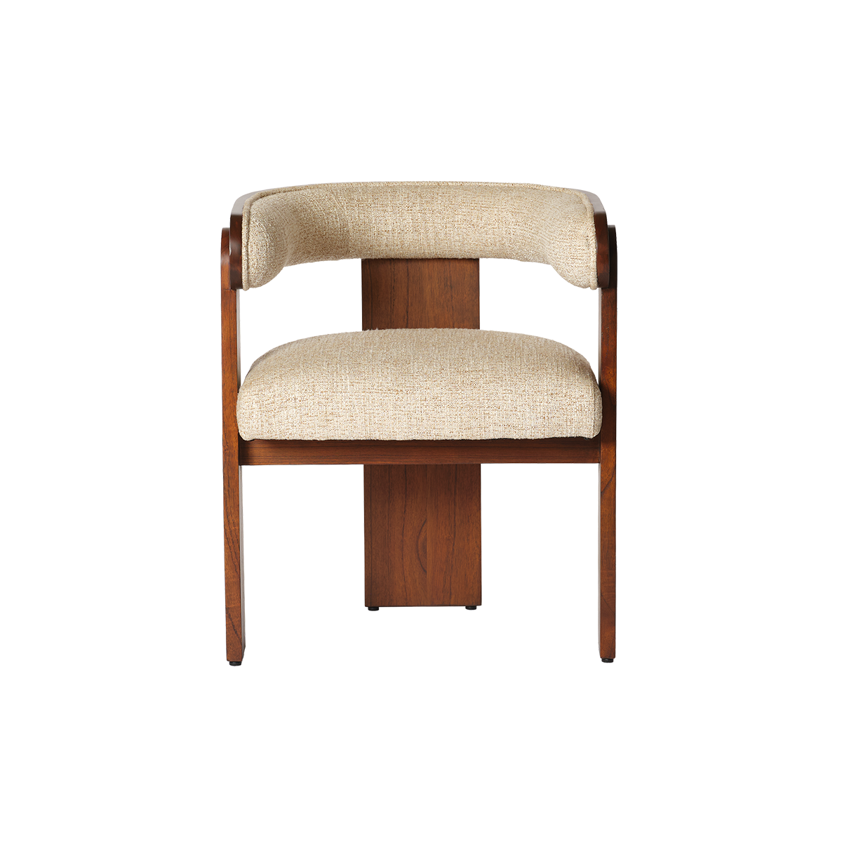 Chaise en mindi massif et tissu texturé ARCHIBALD couleur unique, BERAH GETAH