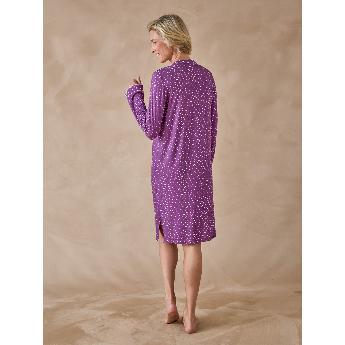 Chemise de nuit liquette imprimé prune, DAXON