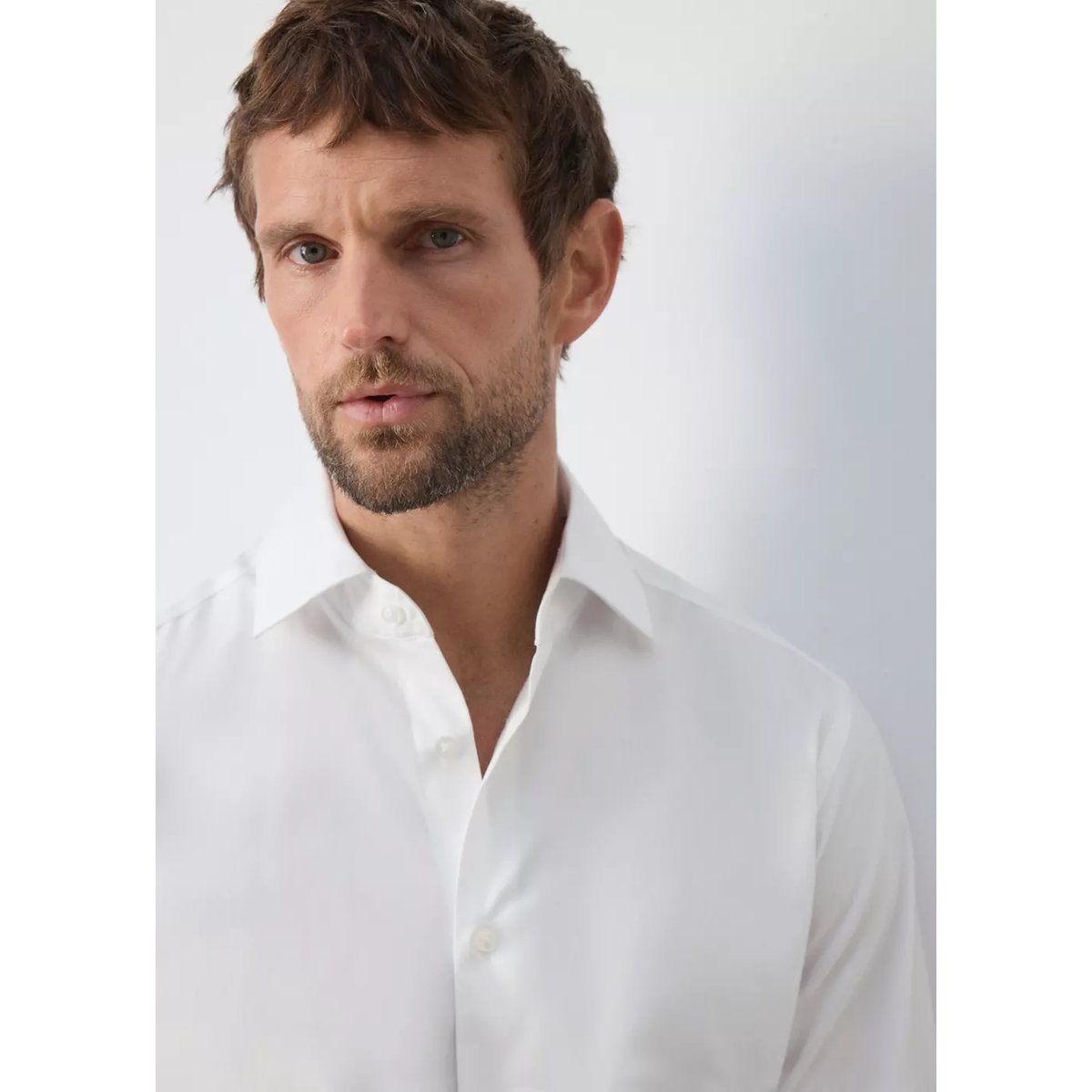 Chemise 100 % coton slim-fit blanc, MANGO MAN