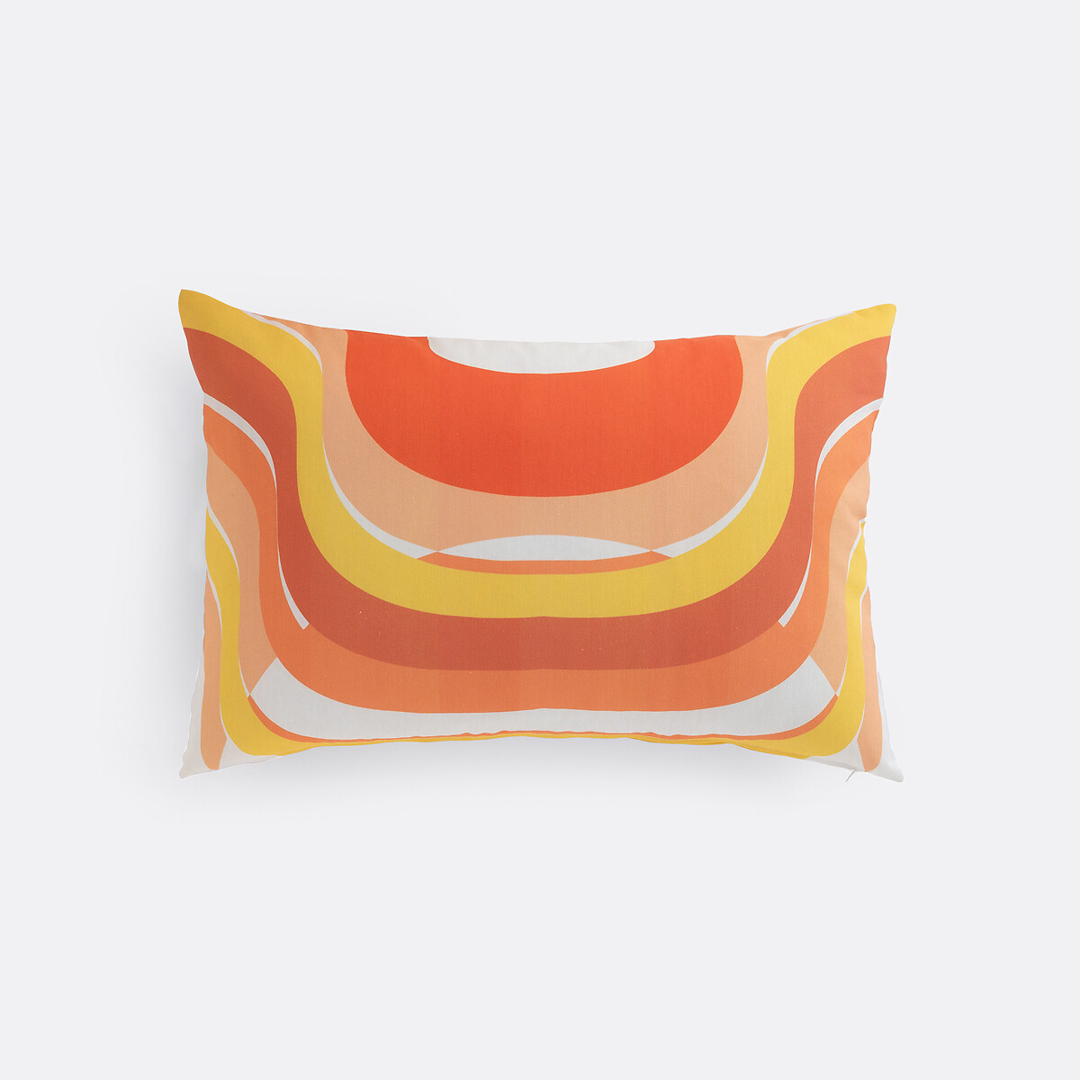 Coussin d'extérieur, rectangulaire 60 x 40 cm, imprimé géométrique, SONGE orange, MAPOÉSIE X LA REDOUTE INTÉRIEURS