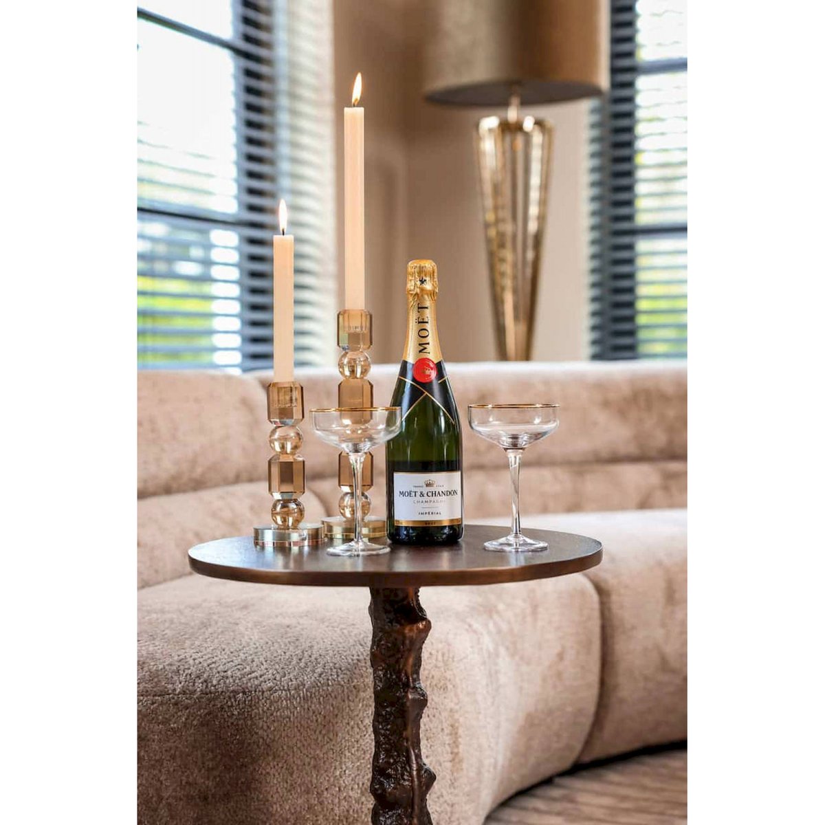 Table d'appoint en aluminium, CHANDON bronze antique, RECOLLECTION
