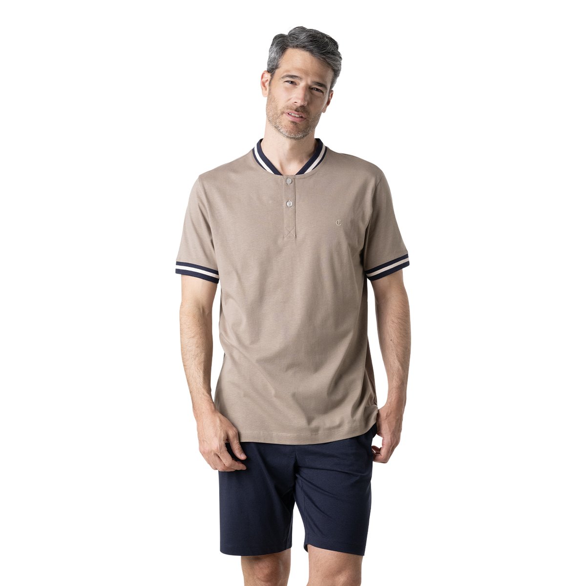 Pyjama court CASUAL sable-marine, EMINENCE