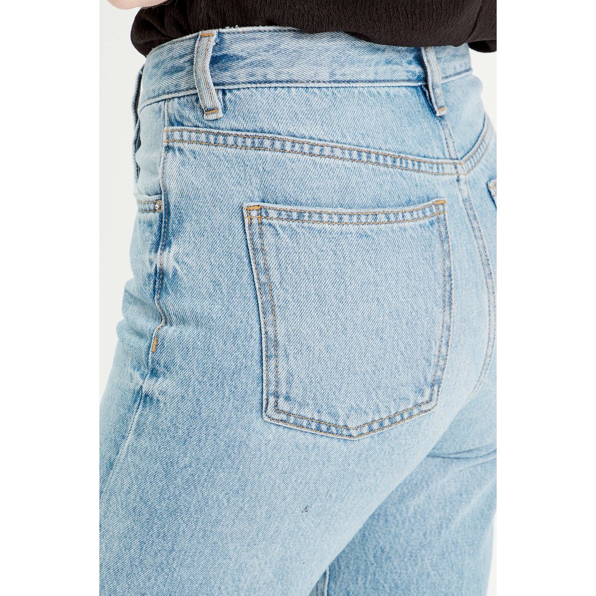 Jeans droit taille haute denim double stone, CACHE CACHE
