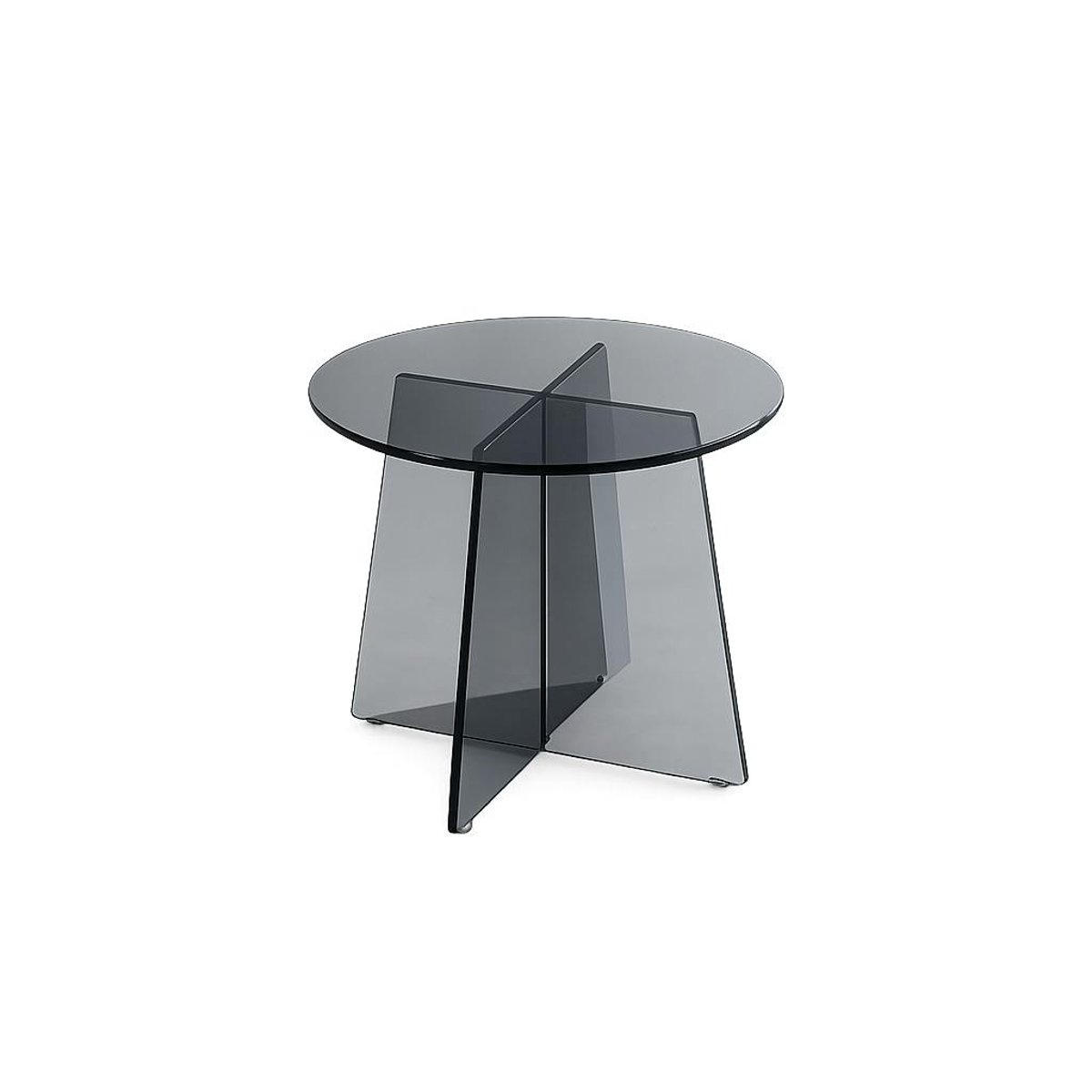 Bout de canapé rond en verre fumé noir VETRO transparent, PIER IMPORT